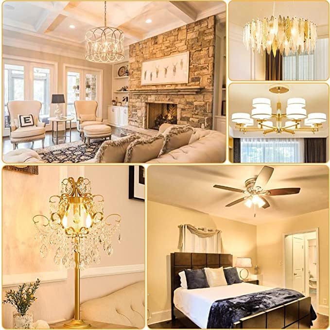 comzler 8 Pack Candelabra LED Light Bulbs E12 Base 60 Watt Equivalent, 2700K Warm White B11 Chandelier E12 Small Base Type B Light Bulbs Shape, 600 Lumens Ceiling Fan Light Bulbs, No-Dimmable