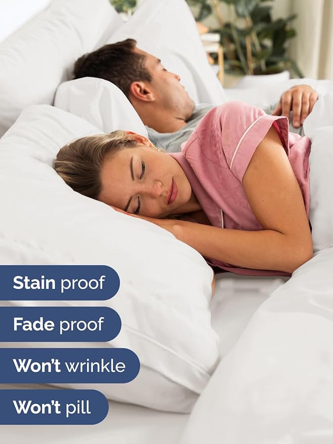 Extra Deep Full Sheet Set - 6 Piece Breathable and Cooling Sheets - Hotel Luxury Bed Sheets Set - Easy Fit - Soft, Wrinkle Free and Comfy Sheets Set - Antique White Sheet Set with Extra Deep Pockets