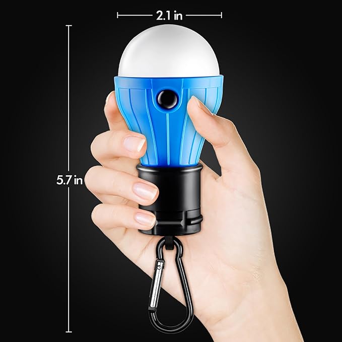 Tent Lamp Portable LED Tent Lights Blue 5 Packs Hook Hurricane Emergency Lights LED Camping Lights Bulb Camping Tent Lanterns Camping Equipment for Camping Hiking Backpacking Fishing Outage