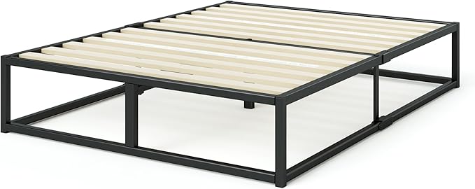 Zinus Joseph 14 Inch Platform Bed Frame, Wood Slat Support, No Box Spring Needed, Eco Friendly WonderBox(TM) Packaging, Easy Assembly, Black, Full