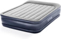 Intex 64135ED Dura-Beam Plus Deluxe Pillow: Fiber-Tech – Queen Size – Built-in Electric Pump – 16.5in Bed Height – 600lb Weight Capacity