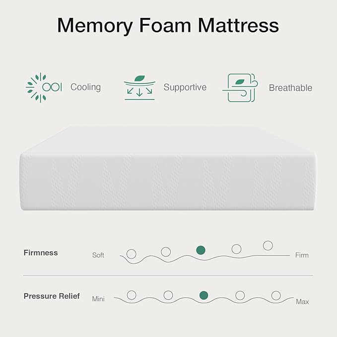 Novilla Queen Mattress in a Box, 8 Inch Queen Size Mattress with Gel Memory Foam for Cooling Night Sleep, Pressure Relief, CertiPUR-US Certified