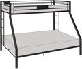 Acme Limbra Frame Twin Over Queen Metal Bunk Bed with Ladder in Sandy Black