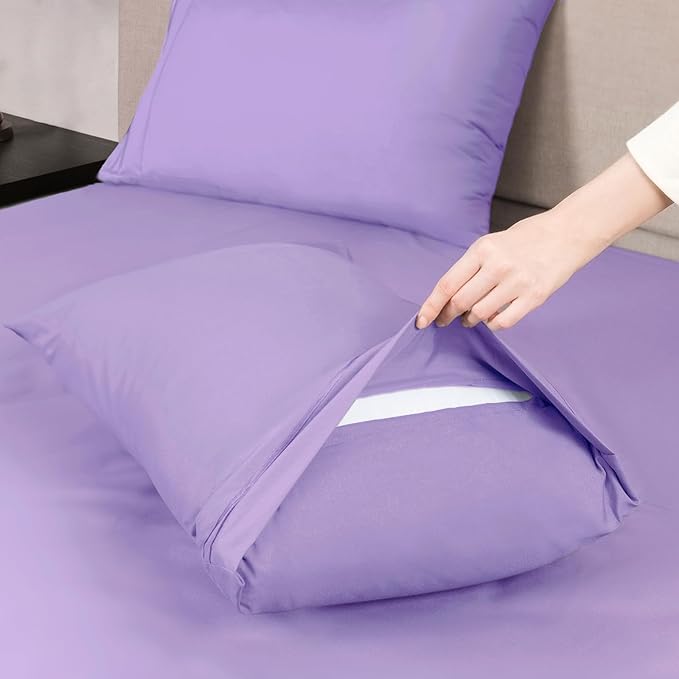 Mejoroom Full Size Sheet Set - Extra Soft Luxury Brushed Microfiber - 1800 Bedding Sheets with 16 Inch Deep Pocket - Breathable, Wrinkle, Fade & Stain Resistant - 4 Piece (Full,Violet)