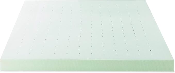 Best Price Mattress 4 Inch Ventilated Memory Foam Mattress Topper with Calming Green Tea Infusion, CertiPUR-US Certified, Twin, 4" Green Tea
