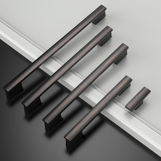 Asidrama 10 Pack 4 Inch(102mm) Oil Rubbed Bronze Kitchen Cabinet Handles, Cabinet Pulls Kitchen Cabinet Hardware for Cupboard Drawer Pulls