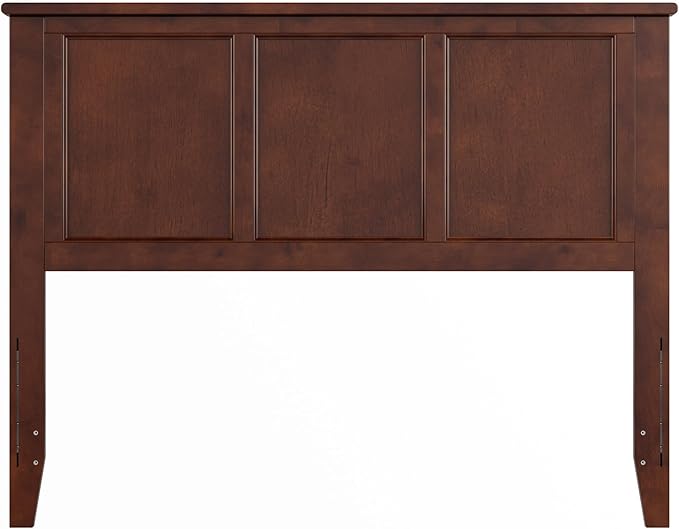 AFI, Madison Full Solid Wood Panel Headboard with Attachable Charger, Walnut