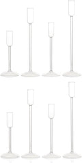 Candle Holder, Glass Taper Candle Tall Candlestick Holder, 4 Different Heights, for Table Centerpiece, Wedding, Party, Clear, 8pcs