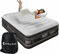 CHILLSUN 2025 Upgraded Air Mattress Full with Built in Pump, 18" Raised Comfort Blow up Mattress, Inflatable Mattress Colchon Inflable, Flocked Top Air Bed with Storage Bag for Home Camping & Guests