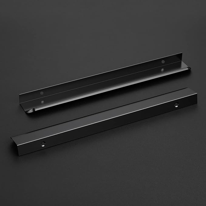 Ravinte Hardware 30 Pack Black Cabinet Handles, 11.8 Inch (300mm) Finger Edge Pulls, 8.8 Inch Hole Center, Finger Pulls for Cabinets