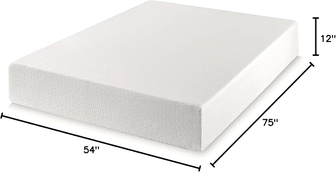 Best Price Mattress 12 Inch Full Mattress Bed-In-A-Box, Green Tea Memory Foam, White