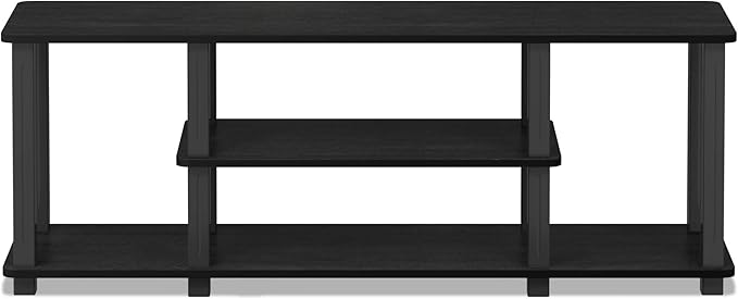 Furinno ‎20 Pounds Turn-N-Tube No Tools 3D 3-Tier Entertainment TV Stand up to 50 inch TV, Square Tubes, Americano/Black