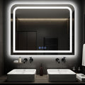 LED Bathroom Mirror, 40"x 32" LED Mirror with Lights for Bathroom, Lighted Vanity Mirrors for Wall, Anti-Fog, Dimmable, Tempered Glass, Memory Function, 3 Colors, Safe Use (White)