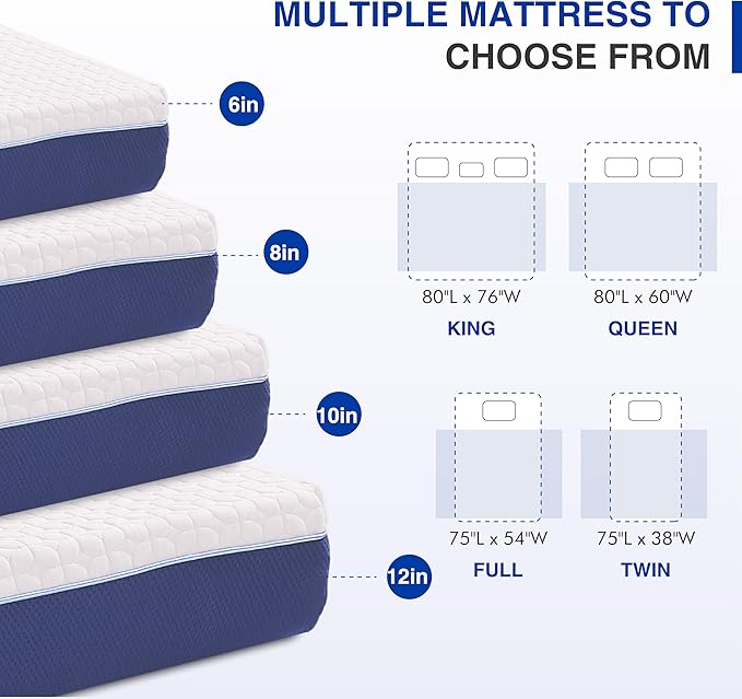 8 Inch Twin Size Mattress for Kids, Gel Cooling Memory Foam Mattress in A Box, Medium Firm Feel for Back Pain Relief, CertiPUR US Certified