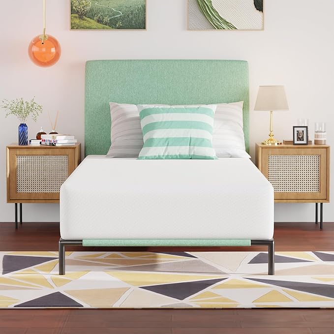 BestMassage | 10 Inch Twin XL Mattress | Gel Memory Foam | Medium Firm Feel | White | Bed in a Box, CertiPUR-US Certified | Pressure Relief, Cooling Ventilated Foam | Breathable Knit Cover