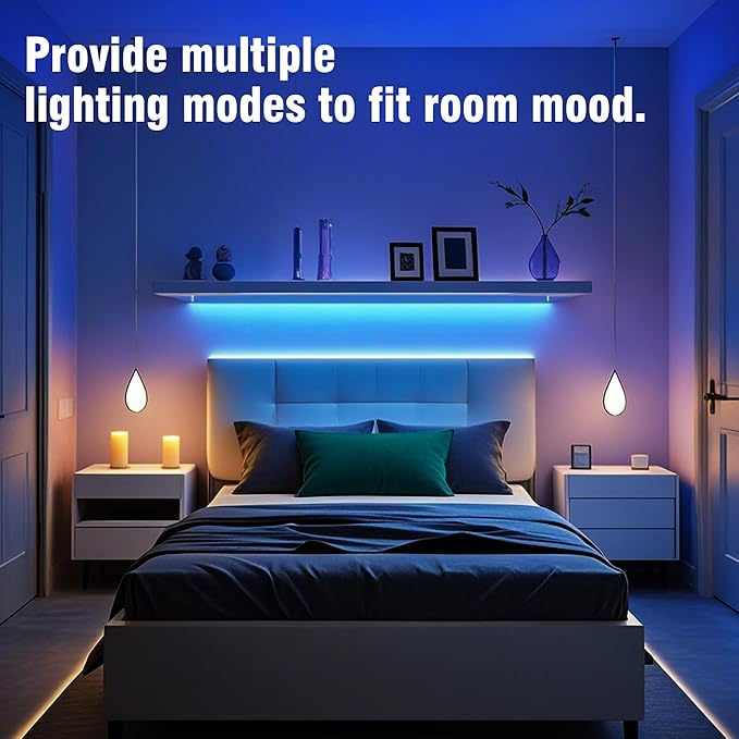 VOLIVO 300ft LED Strip Light Bluetooth, Color Changing LED Strip Lights for Bedroom, Music Sync RGB Lighting with 24Key Remote/APP Control for Home Decoration