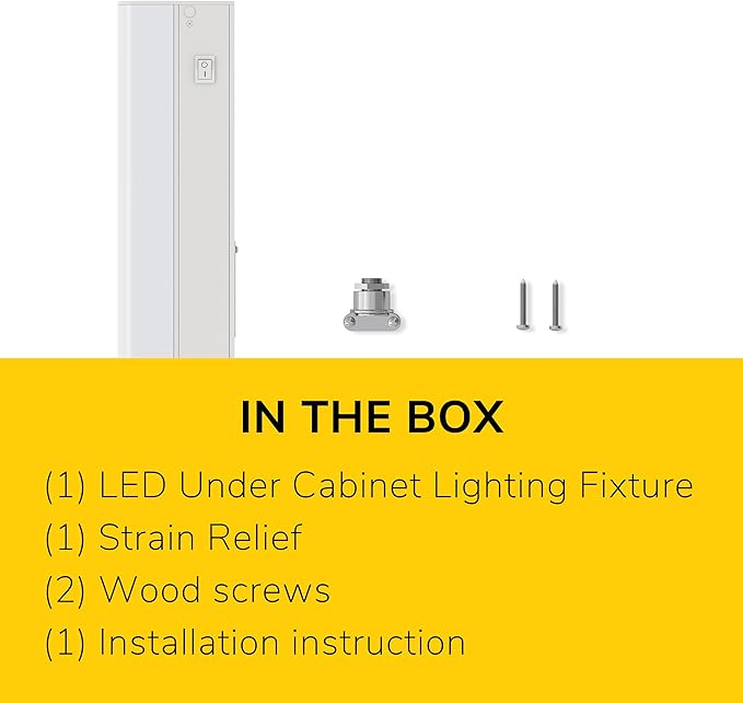 GETINLIGHT 24-inch Hardwired Only LED Under Cabinet Lighting, Daylight White(5000k), Dimmable, Matte White Finished, ETL Listed, IN-0201-13-WH-50