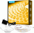DAYBETTER Warm White LED Strip Light,16.4 ft Dimmable Bright Rope Light,3000K 12V LED Light Strip,Super Bright LED Tape Lights for Bedroom,Kitchen,Mirror,Home Decoration