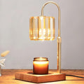 Candle Warmer Lamp with Timer, Dimmable Electric Candle Wamer Adjustable Height, Glass Modern Candle Melter Lamp, Amber, Gifts for Women Mom