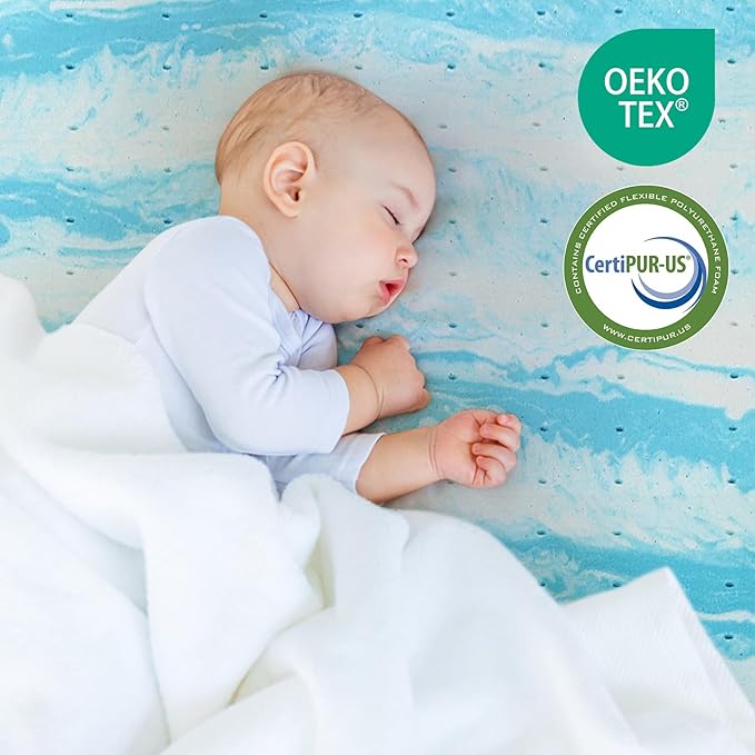 Mattress Topper Twin XL, 3 Inch Gel Memory Foam Bed Topper for Twin XL Size Bed, CertiPUR-US Certified, Blue