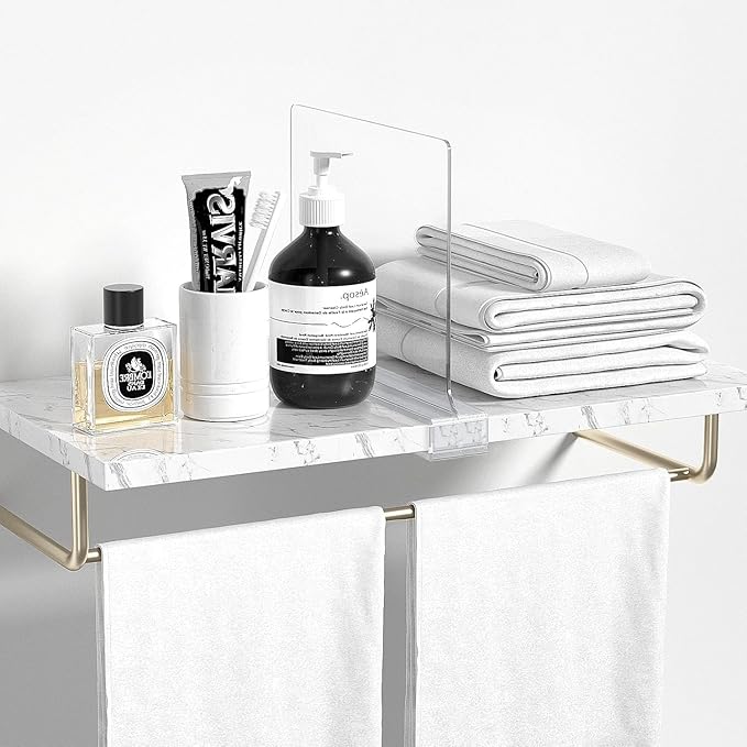 Aolloa 16 PCS Shelf Dividers for Closet Organization Acrylic Clear Closet Shelf Divider for Wooden Shelving Suitable for Wooden or Vertical Shelves Or Bedroom, Kitchen and Office