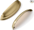 khtumeware 10 Pack 5" Drawer Pulls Champagne Bronze Cabinet Cup Pulls Kitchen Hardware Cabinet Handles Drawer Handles Knobs 5 inch Hole Center