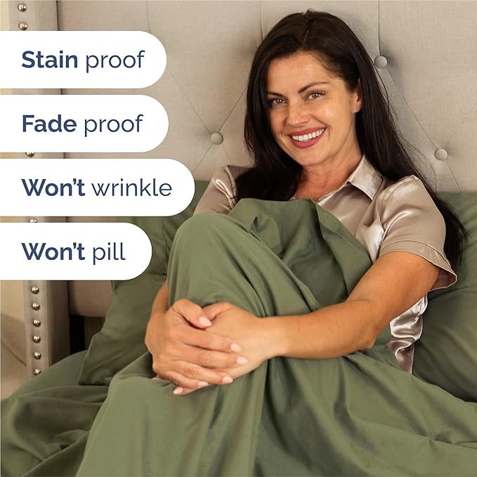Full 6 Piece Sheet Set - Comfy Breathable & Cooling - Ultra-Soft Hotel Luxury Bedding Set with 8-16 Inch Deep Pockets - 1 Flat & 1 Fitted Sheet & 4 Pillowcases - Wrinkle Free & Easy Care - Sage Green