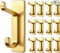 pickpiff Wall Hooks for Coat and Towel: 13LB Adhesive Door Hanger Stick on, Brushed Gold