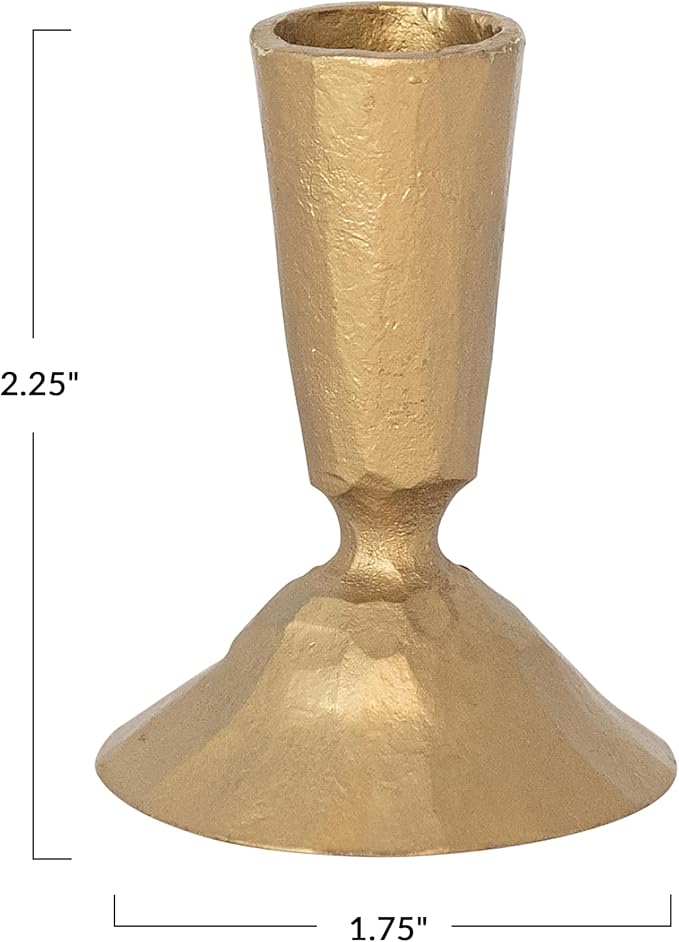 Creative Co-Op Antique Hand-Forged Cast Metal Taper Holder, Gold