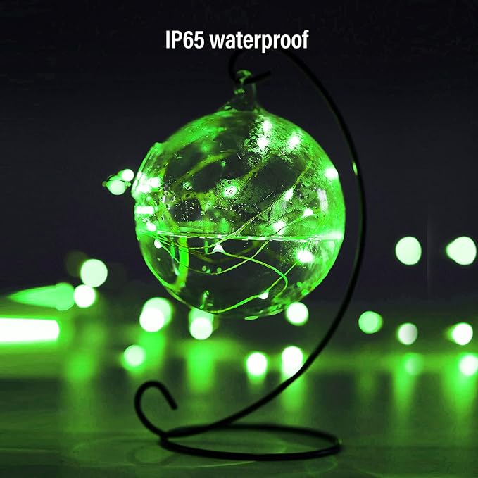 Mini St. Patrick's Day Fairy Lights Battery Operate, 4 Pack Copper Wire 3*AAA Battery Powered Led Starry Fairy String Lights for Bedroom, Christmas, Party, Wedding, Decoration(5m/16ft Green)