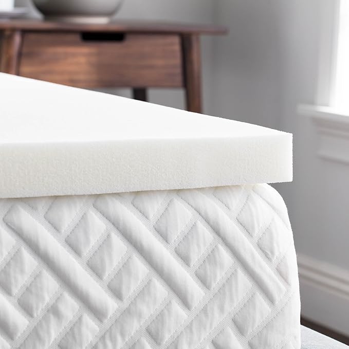 WEEKENDER 2 Inch Memory Foam Mattress Topper - California King,White