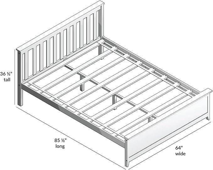 Max & Lily Queen Bed Frame with Slatted Headboard, Solid Wood Platform Bed for Kids, No Box Spring Needed, Easy Assembly, Clay