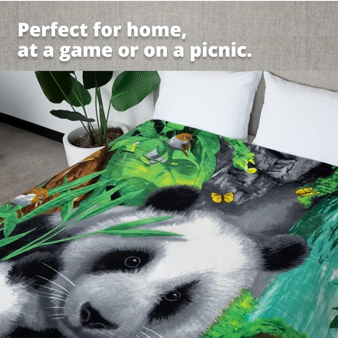 Dawhud Direct Precious Pandas Fleece Blanket for Bed, 75" x 90" Queen Size Panda Fleece Throw Blanket for Women, Men and Kids - Super Soft Plush Panda Blanket Throw