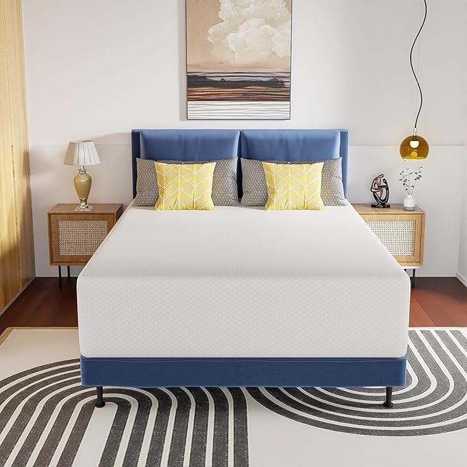BestMassage | 14 Inch Full Mattress | Gel Memory Foam | Medium Firm Feel | White | Bed in a Box, CertiPUR-US Certified | Pressure Relief, Cooling Ventilated Foam | Breathable Knit Cover