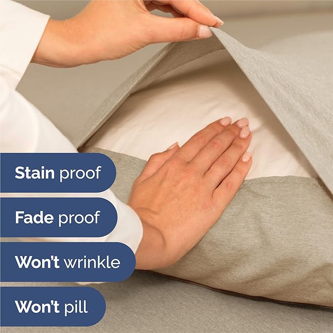 Split King Sheets Set 7 Piece - Includes 4 Pillowcases - Bed Sheets Split King - Soft Hotel Luxury Bedding - Cooling & Breathable - 1 Flat & 2 Fitted & 4 Pillowcases w/ Deep Pockets - Heathered Beige