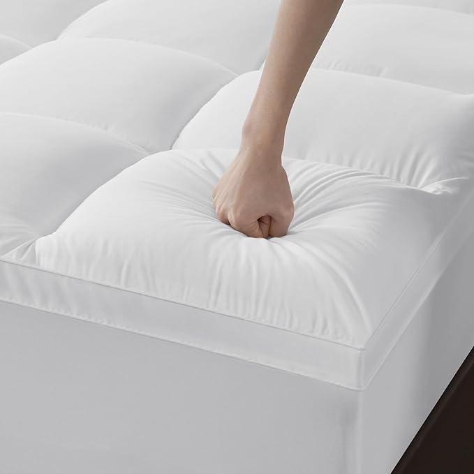 California King Mattress Topper,Extra Thick Pillowtop, Cooling and Plush Mattress Pad Cover for Back Pain,Soft Mattress Protector Cover with 8-21 Inch Deep Pocket(72''x84'')