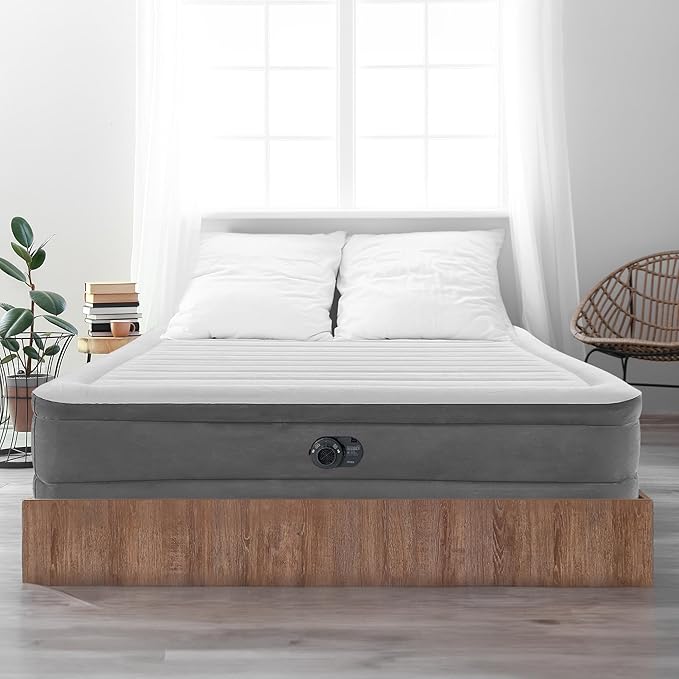 Intex Comfort Dura-Beam Airbed Internal Electric Pump Bed Height Elevated (2020 Model)
