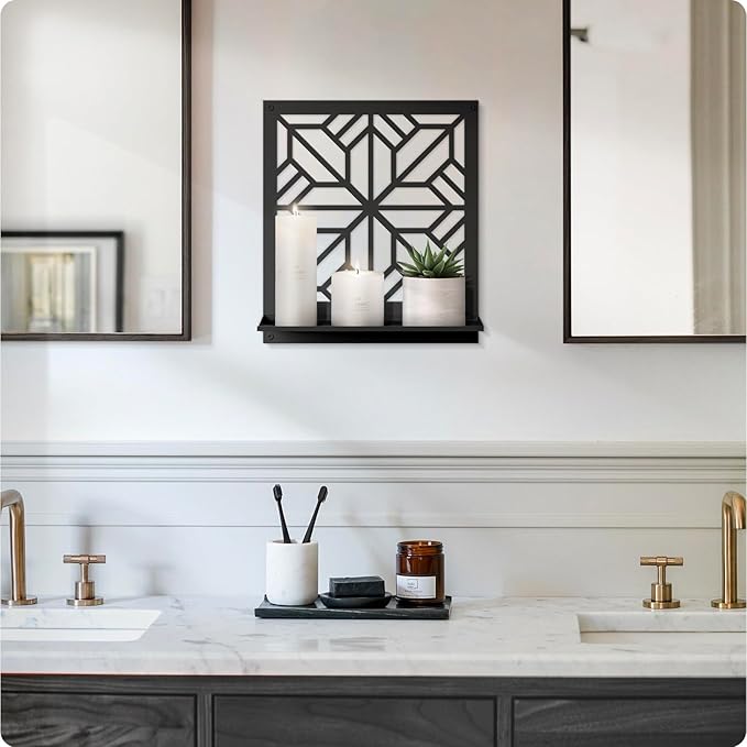 Aesthetics Candle Wall Holder, Modern Bathroom Wall Art for Living Room Bedroom Bathroom (2 Pack 11.8 x 13 in)