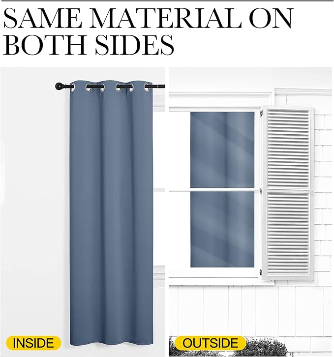 NICETOWN Privacy Room Divider Curtain Screen Partitions, Closet Door Curtain Vertical Blind for Sling Door, Blackout Window Privacy Blinds for Patio (Stone Blue, 1 Panel, 11ft Tall x 8.3ft Wide)