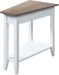 Convenience Concepts American Heritage Wedge End Table 24" - Classic Living Room Table with Storage Shelf,Side Table for Family Room, Bedside Table, Driftwood