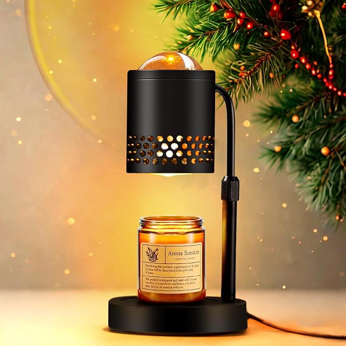 Candle Warmer Lamp with Sunset Lights: 2H/4H/8H Timer Brightness Adjustment - Electric Wax Warmer Light for Home Decor