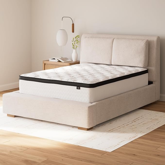 Ashley Chime California King Mattress Hybrid 12 Inch Firm Memory Foam for Pressure Relief, Mattress In a Box with Cooling Gel, Fiberglass Free
