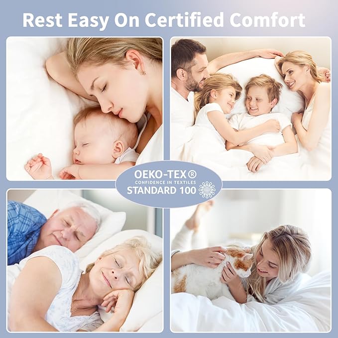 RV Short Queen Mattress Topper - Soft & Extra Thick Pillow Top for Camper Mattress Pad & Protector | Bed Topper for RV Camper Bed, Pop Up and Trailer