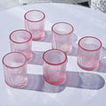 VOHO Pink Candle Holder Set of 12, Ribbed Votive Candle Holders for Pink Room Decor, Tealight Candle Holder Romantic Gifts for Valentine Christmas Decorations(2.1'' x 2.6'')