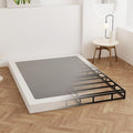 Cal King Box Spring 4 Inch Low Profile, Heavy Duty Metal Box Spring Bed Base with Fabric Cover, Mattress Foundation, Easy Assembly, Noise Free, Black