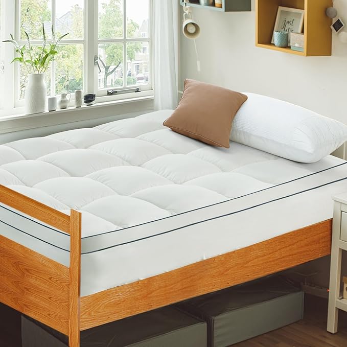 CYMULA Twin Mattress Topper, Extra Thick Plush Soft Mattress Pad, Pillow Top Mattress Topper with Deep Pocket
