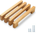 Burlywood Square 5 in 10 pcs Wooden Drawer Pulls Handle pulls for cabinets Kitchen Cabinet Drawer pulls Cabinet Door Pull