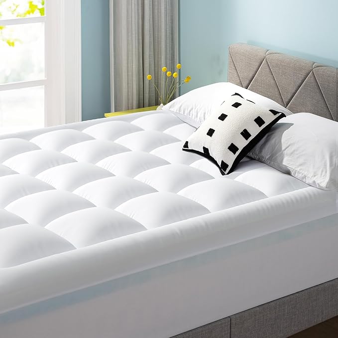 Best Price Mattress 4 Inch Pillowtop Mattress Topper and Pad Combo, 2 Inch Egg Crate Foam Mattress Topper, 2 Inch Plush Mattress Pad, Certified Safe Foam and Fabric, Dorm Essentials, Full