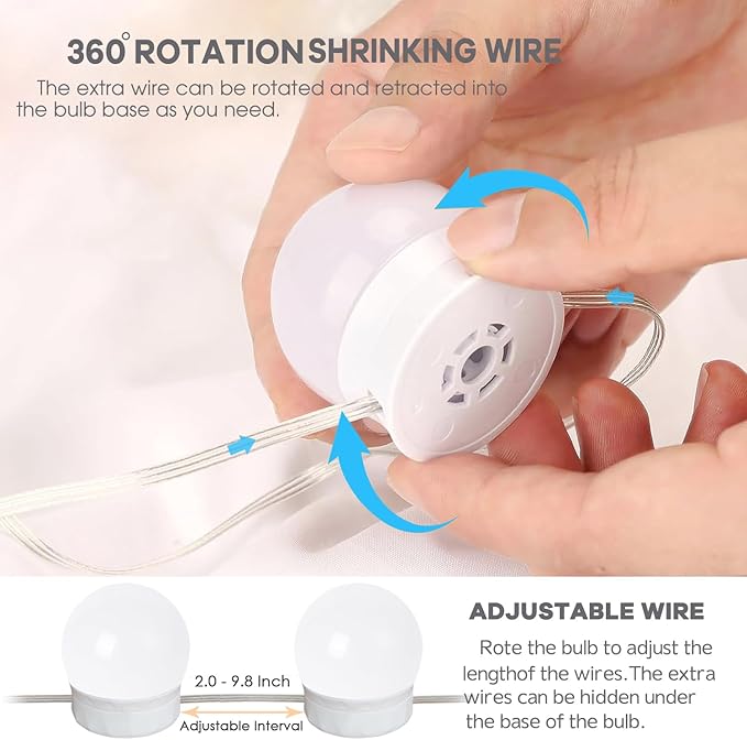 22.6ft Led Vanity Mirror Lights with 14 Dimmable Light Bulbs Makeup Vanity Lights for Big Long Mirror,Mirror Not Included