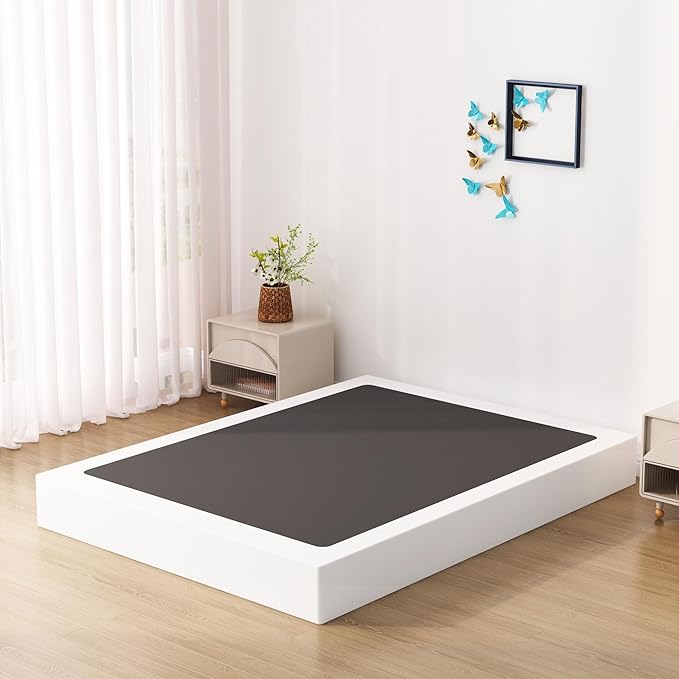 7 Inch King Box Spring Bed Base, Low Profile Metal Box Spring King with Fabric Cover, 3000 Lbs Max Weight Capacity Mattress Foundation, Noise-Free, Easy Assembly